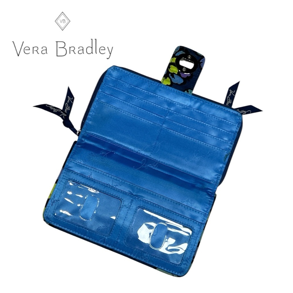 Vera Bradley Indigo Pop Quilted Turnlock Wallet - Picture 3 of 4